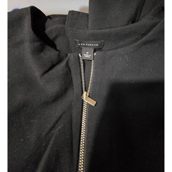 Ann Taylor Sleeveless Black Zip-Front Dress elegant date night office wear - Picture 8 of 9